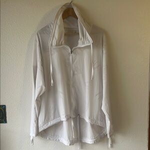 Nanette Lepore White Lightweight Hi-Lo Jacket Bird Details Plus Size 2X